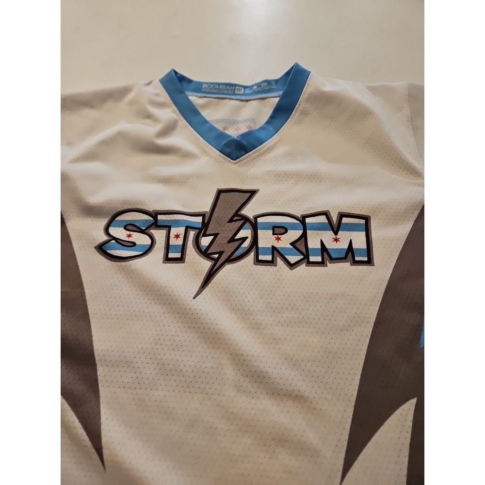 Boombah Storm Jersey De Leon 22 White/Blue YXL 100% Polyester (A1212) - Picture 4 of 10
